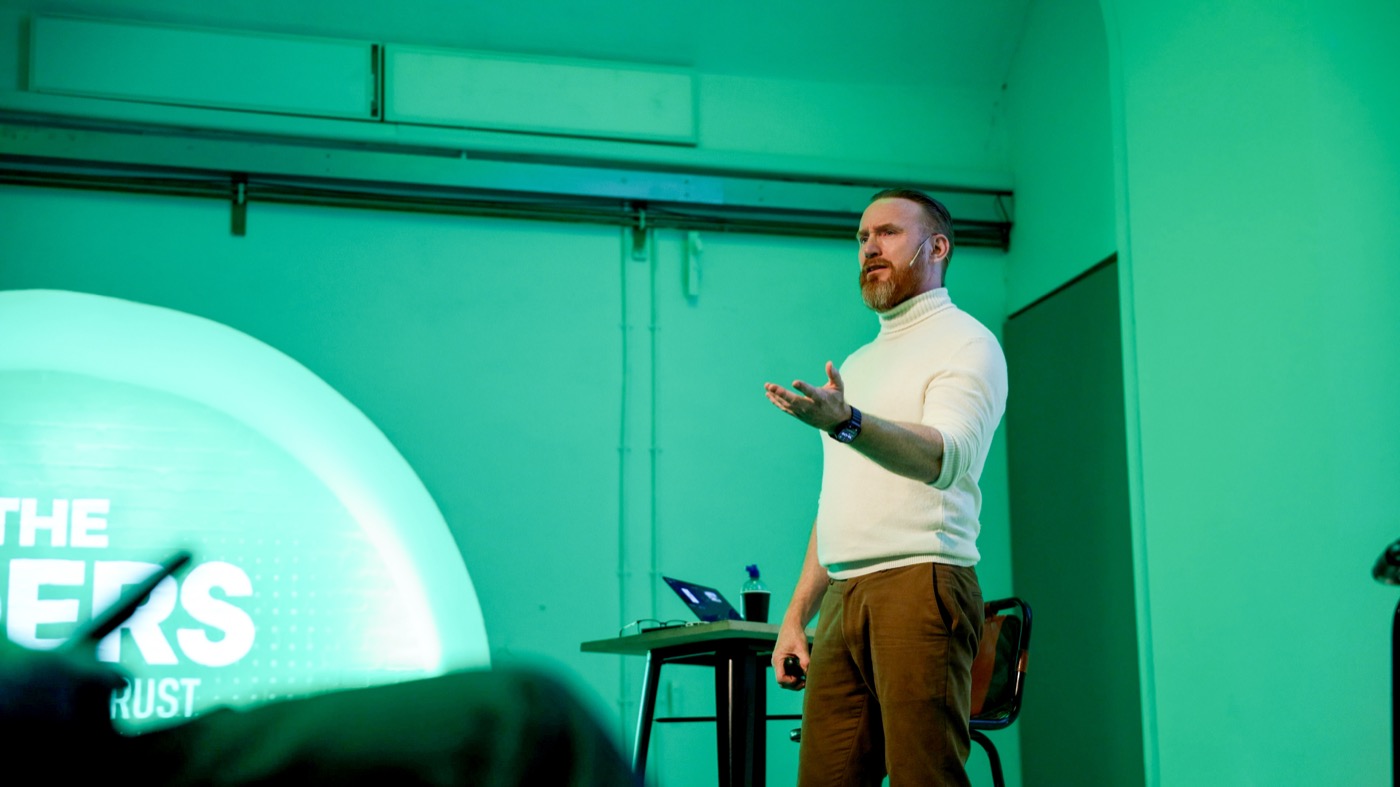 David holding the room at For the Doers in October 2026.